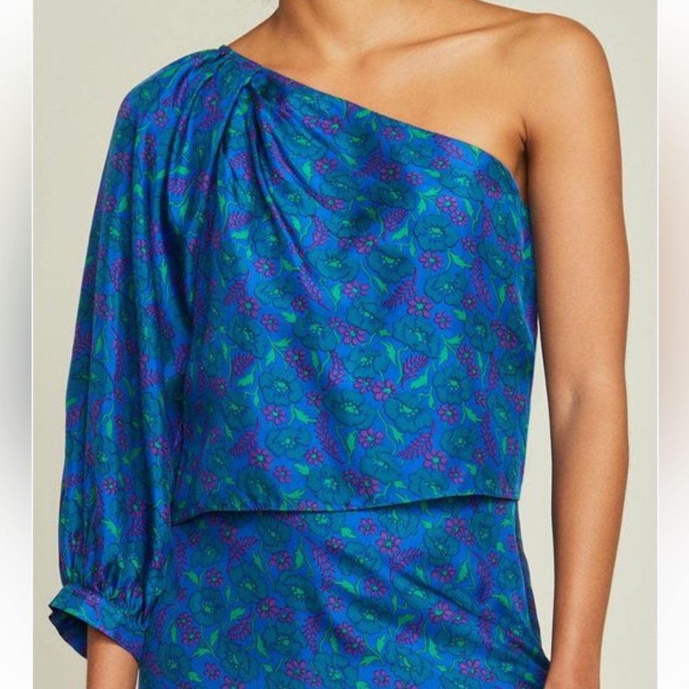 NWT Veronica Beard Lyric One-Shoulder Blouse